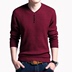 Thời trang nam V-Cổ đáy áo len áo len nam mùa thu mới kích thước lớn bộ dài tay T-Shirt triều nam Hàng dệt kim
