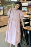 Юбка для беременных, длинный фонарь, платье с рукавами, популярно в интернете, коллекция 2023, новая коллекция, свободный крой, средней длины