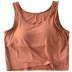 Modal với miếng đệm ngực, cốc, thể thao yoga một mảnh, chạm đáy, eo, rốn, vest ngắn - Áo vest