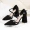 Giày da lộn đế xuồng mới đế cao nữ 2018 phiên bản Hàn Quốc hoang dã dày có miệng nông với một đôi giày màu đen
