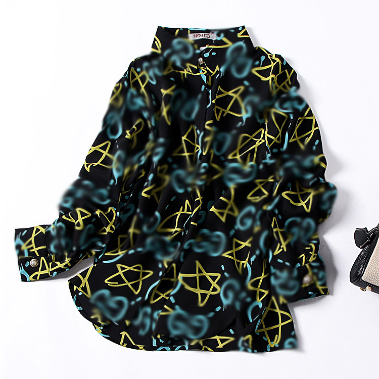 [Cabbage] H * 2 đơn ngực ve áo dài tay thẳng áo sơ mi nữ mùa thu màu sắc là mỏng áo sơ mi hoang dã thủy triều