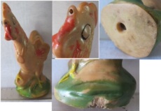 Резиновая игрушка 老胶皮玩具 怀旧 软胶捏响娃娃 戴金牌的大公鸡