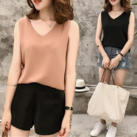 Chất béo mm mùa hè đầm là mỏng v- cổ vest đáy áo sơ mi chiffon lỏng cộng với phân bón xl phụ nữ 200 kg áo phao nữ 2020