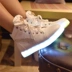 Mùa thu Hàn Quốc nữ sinh viên rhinestone giày cao USB sạc đèn LED đầy màu sắc sáng giày flash luminous huỳnh quang giày