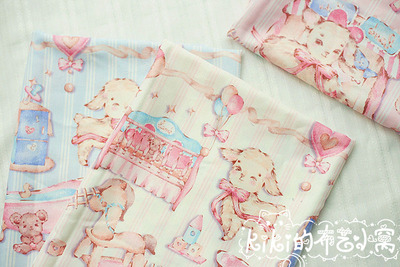 taobao agent Original bilateral printed lamb baby room lolita handlift fabric handmade DIY skirt tablecloth BJD