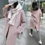 Áo khoác len nữ nhỏ dài phần phiên bản Hàn Quốc 2018 mới mùa thu đông áo khoác kaki nữ có mũ
