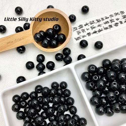 Базовое черное стеклянное украшение-шарик, высококачественные бусины, аксессуар, аксессуары