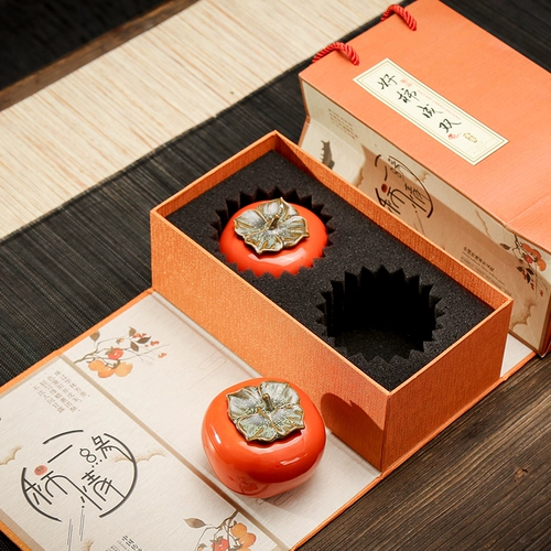 Личная симуляция бутик керамический хурм чай склад творческий хумон Руи кунг -фу чай уплотнение маленькая чайная банка