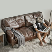 nước Mỹ sáp dầu retro da sofa LOFT lông và ngành công nghiệp xuống để làm ghế sofa cũ single đôi ba - Ghế sô pha giá ghế sofa