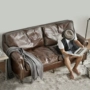 nước Mỹ sáp dầu retro da sofa LOFT lông và ngành công nghiệp xuống để làm ghế sofa cũ single đôi ba - Ghế sô pha giá ghế sofa
