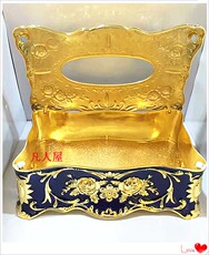Коробка для салфеток 俄罗斯锡制纸巾盒烟灰缸组合 酒吧宾馆ktv结婚彩锡西洋手纸抽盒