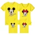 Cha mẹ-con in cotton áo thun ngắn tay cổ tròn gia đình lỏng lẻo đầu lớn Mickey mới họp dịch vụ thể thao - Trang phục dành cho cha mẹ và con Trang phục dành cho cha mẹ và con