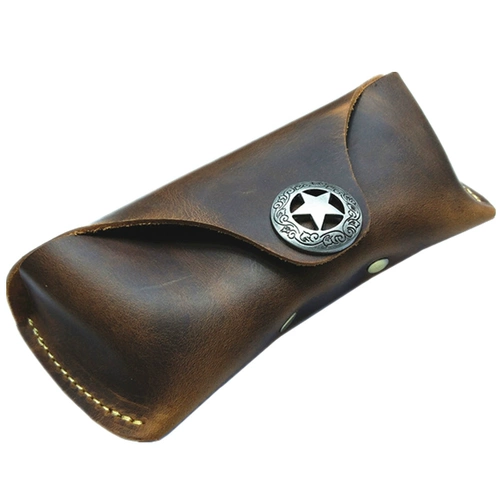 Ретро портативные солнцезащитные очки ручной работы на солнечной энергии, из натуральной кожи, простой и элегантный дизайн