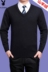 Playboy của nam giới tinh khiết cashmere áo 2018 dày áo len vòng cổ áo cha gói kích thước lớn trung niên len v Áo len Cashmere