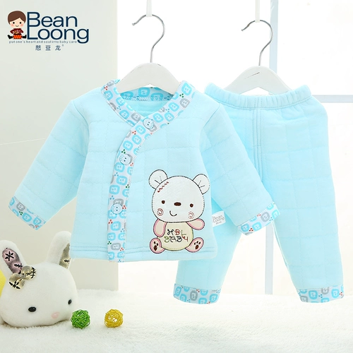 憨豆龙 Осенний пуховик для новорожденных, комплект, детская удерживающая тепло куртка, демисезонная осенняя одежда, увеличенная толщина