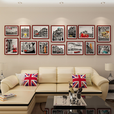 Настенные фотокартины 实木相框照片墙超大尺寸相框墙简约现代创意欧式客厅相框挂墙组合