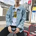 Hồng Kông phong cách đẹp trai denim áo khoác sinh viên Hàn Quốc mùa xuân ulzzang lỏng vài áo khoác xu hướng trai áo sơ mi áo jacket Áo khoác
