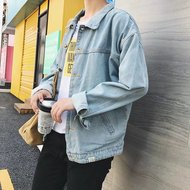 2018 mới mùa xuân áo cổng gió bf quần áo nam Hàn Quốc phiên bản của xu hướng đẹp trai hoang dã denim jacket ulzzang