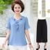 2020 áo sơ mi voan mới cho phụ nữ trung niên mùa hè áo thun ngắn tay top phù hợp với áo hai dây - Quần áo của mẹ