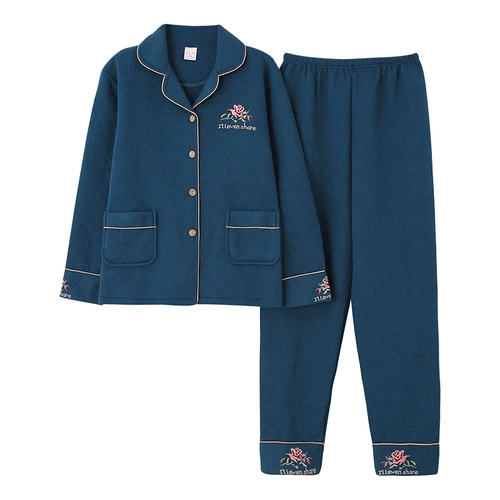 Хлопковая демисезонная зимняя пижама для матери, увеличенная толщина, коллекция 2023, для среднего возраста