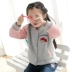 Áo len bé gái 2018 thu đông trẻ em mới cộng với áo nhung dày trong bộ đồng phục bóng chày big boy áo khoác cotton Hàn Quốc áo khoác trẻ em 10 tuổi Áo khoác