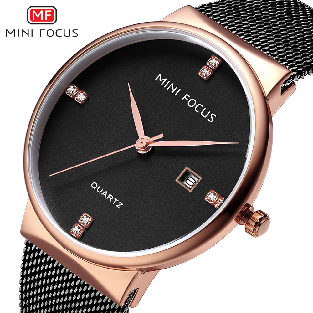 MINIFOCUS Fox Men's Watch Fashion Japanese Movement Calendar Waterproof Metal Mesh Strap 0181G_voghion.com