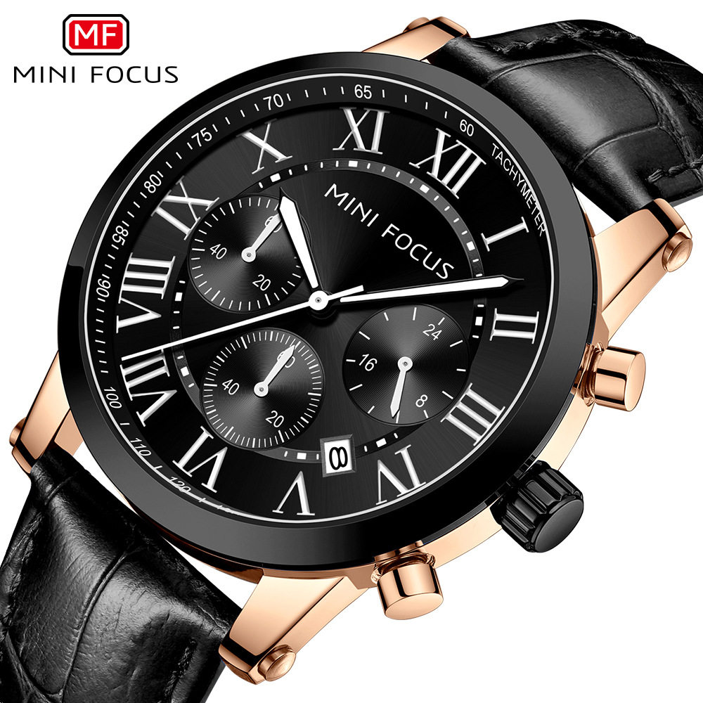 MINIF Watch OCUS Fox Night Glow Waterproof Leather Strap Casual Fashion Men's 0415G_voghion.com