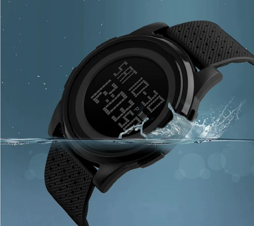Универсальные водонепроницаемые трендовые мужские часы, черные цифровые часы, в корейском стиле, простой и элегантный дизайн