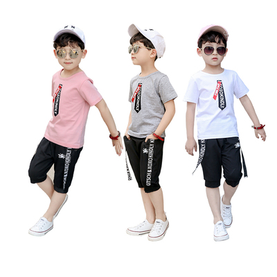 Chàng trai mùa hè phù hợp với 2018 trẻ em mới ngắn tay cậu bé mùa hè trẻ em mặc trẻ em lớn Hàn Quốc phiên bản của thủy triều phù hợp với hai mảnh