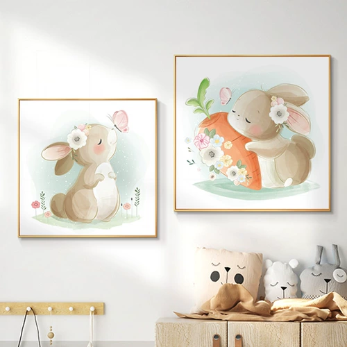 Симпатичная вышиваемая вышивка кролика 2021 Новая вышитая правда истинность Meng Rabbit Living Room Restaurant Simple Nevice Emelcodery