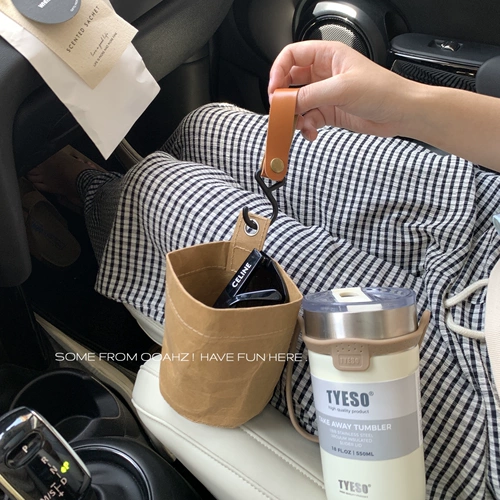 Универсальный держатель для стакана, кожаный подвесной органайзер, сумка для хранения