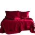 New ice silk giường bốn mảnh cưới đỏ 1.5 m 1.8 m giường, lụa đôi quilt cover Tencel sheets