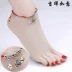 Nhật bản và Hàn Quốc phiên bản của chuỗi chân năm nay sợi dây màu đỏ chuông vòng chân nữ món quà sinh nhật đơn giản retro red rope bracelet