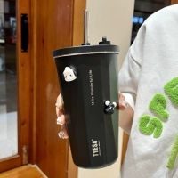 Черная трубочка, щеточка, 600 мл, 3D