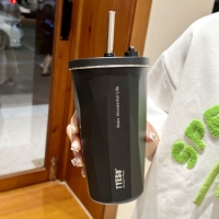 Черная трубочка, щеточка, 600 мл