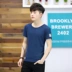 Của nam giới mùa hè mới ngắn tay T-Shirt nam thanh niên vòng cổ Slim Hàn Quốc sinh viên áo sơ mi băng lụa đồ ngủ mùa hè ăn mặc