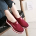 2018 mùa hè mới cũ Bắc Kinh giày vải nữ giày lưới mềm dưới non-slip thể thao giải trí thấp để giúp thở giày sinh viên shop giày boot nữ Giày cắt thấp