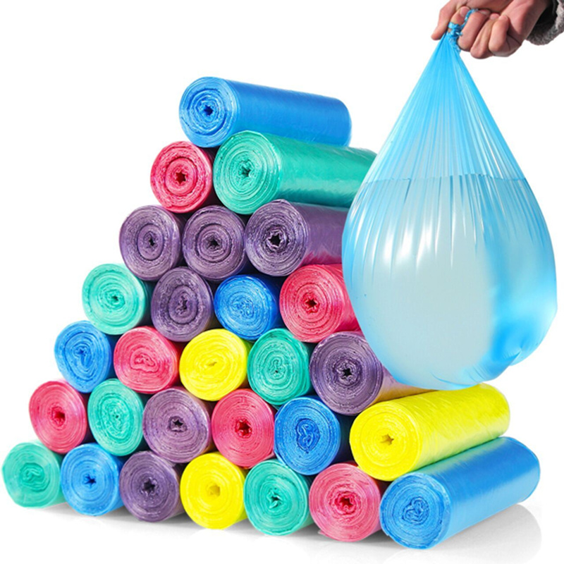 彩色家用垃圾袋一次性点断式黑色垃圾袋加厚中号平口收纳塑料袋
