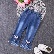 Quần xuân cho bé thu đông quần đơn thời trang bé gái quần jeans trẻ em 2-3-4 tuổi - Quần jean