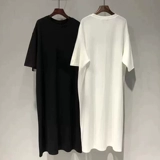 Хлопковая футболка, пижама, тонкая длинная юбка, банный халат, изысканный стиль, средней длины