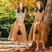 Cộng hòa Trung Quốc ăn mặc nhỏ phong cách Anh nữ sinh viên ăn mặc văn học đại học retro bộ quần áo ảnh Hu Yanglin - Váy eo cao