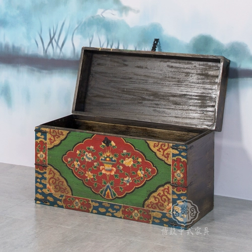 Ретро окрашенная коробка, классическое украшение, мебель, китайский стиль, ручная роспись