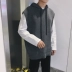 Mùa thu 2017 Hàn Quốc nhỏ tươi trùm đầu dòng vest nam lỏng thường đáy áo len áo len vest áo khoác nam giả vest Dệt kim Vest
