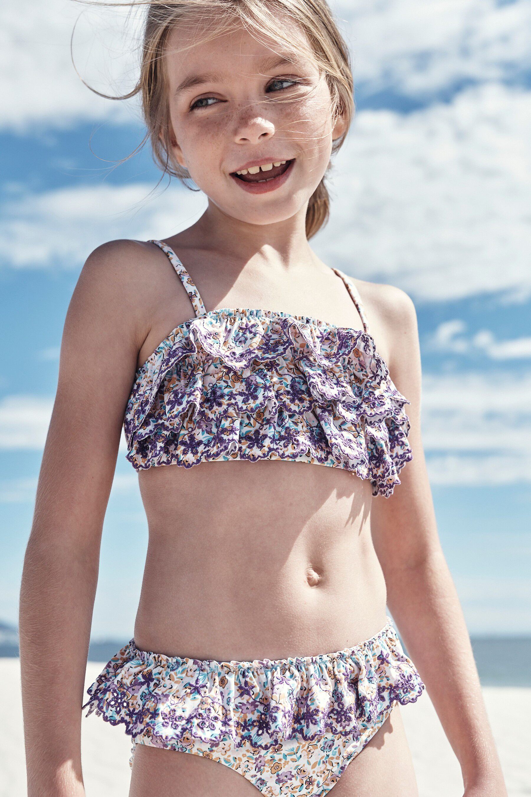 Spot UK next swimsuit girl 21 years new small floral bikini quick-drying swimsuit girl swimsuit