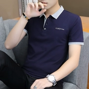 Áo thun nam tay ngắn nam thương hiệu xu hướng nam nửa áo sơ mi nam rộng rãi quần áo cotton polo mùa hè - Polo