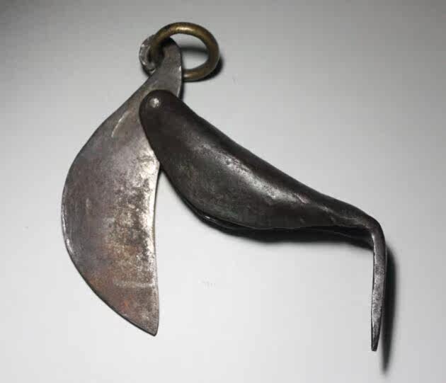 [欣赏] 清代文房老铁刀,裁纸刀