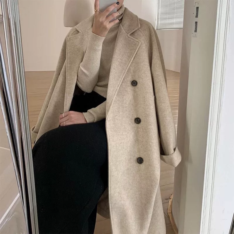 Woolen coat, winter long jacket, plus size, 2023, high-quality style, mid-length, oversize