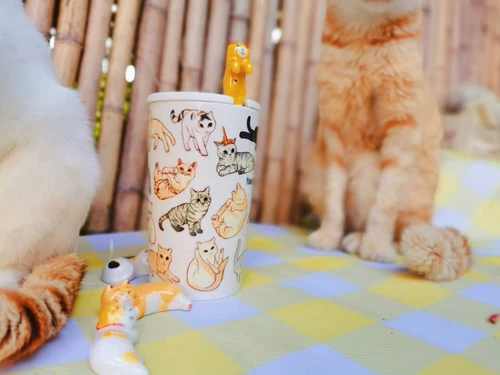 Дом усыновления/[Оригинал] Взрыв Оригинальная сильная кошачья чашка с большой чашкой.