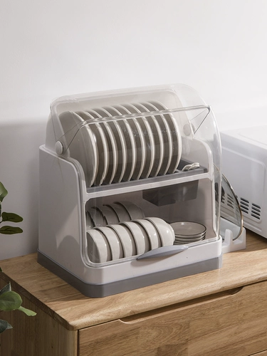 Кухонные принадлежности, ящик для хранения посуды, положите миску сливкой, блюдом, блюдом, блюдом с накрытой полкой двойной пластиковой шкаф