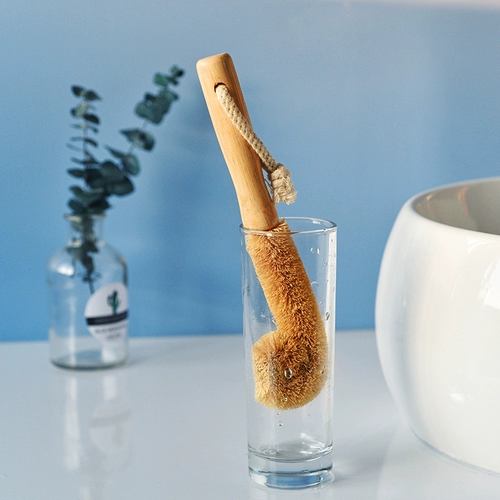 Японская кокосовая чашка для ладонь щетки щетки без мертвых углов чашки кисти для очистки, дезактивируйте сильную длинную чашку для чашки